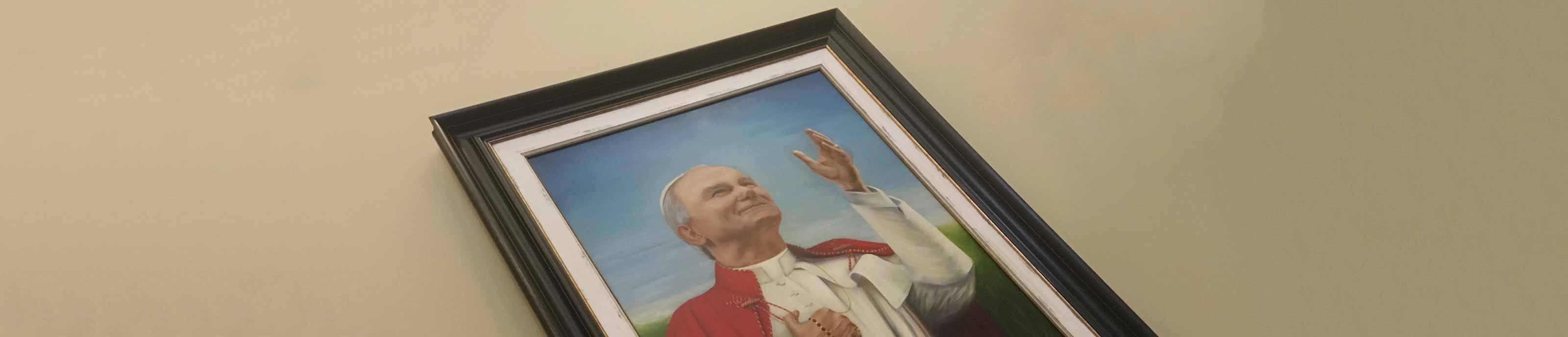 A painting of St. John Paul II