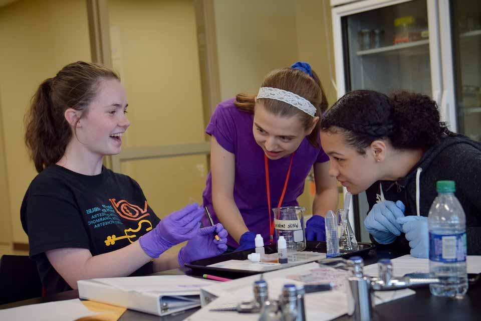 BCYC Immersion participants studying biology
